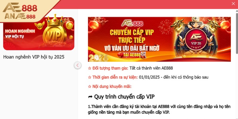 Tài khoản VIP AE888 và các điều kiện quan trọng