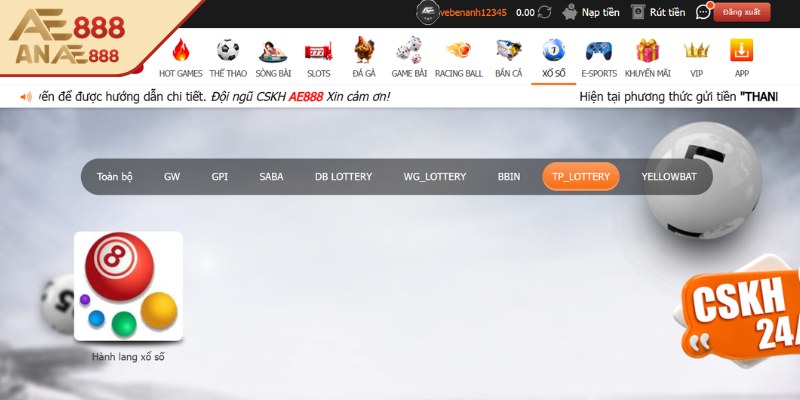 Hỗ trợ người dùng tận tâm khi khám phá sảnh xổ số AE888