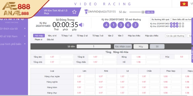 Keno - Hình thức với kết quả công bố liên tục trong ngày